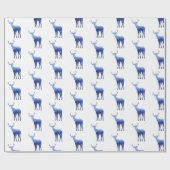 Papierblauer Hirsch/Elch Geschenkpapier (Flach)