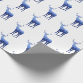 Papierblauer Hirsch/Elch Geschenkpapier (Ecke)