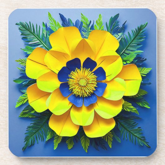 Papierblume Getränkeuntersetzer (Vorderseite)