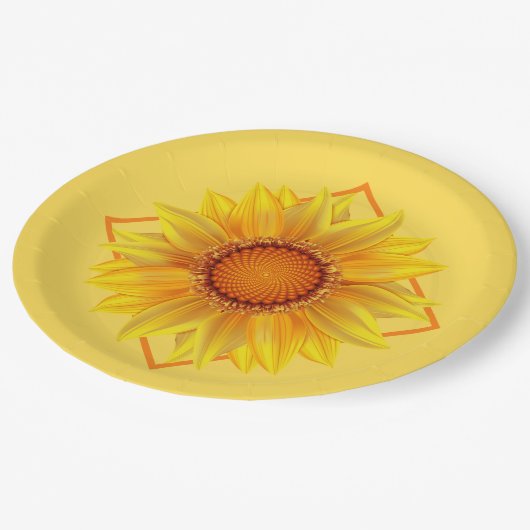 Papierblume Teller (Schrägansicht)