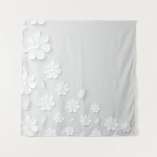 Papierblumen Hintergrund weiß Wandteppich