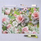 Papierblumen Rosa und Frühlingsgrün Seidenpapier (Handwerk)
