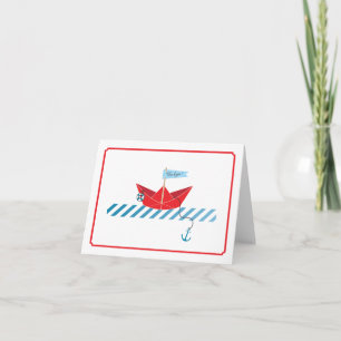 Papierboot danken Ihnen zu kardieren Dankeskarte