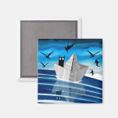 Papierboot Magnet (Vorderseite/Rückseite)