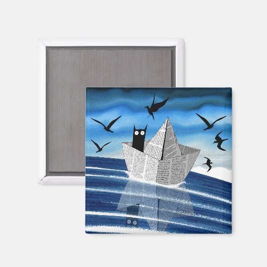 Papierboot Magnet (Vorderseite/Rückseite)