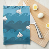 Papierboot-Muster Handtuch (Viertel Falte)
