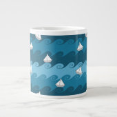 Papierboot-Muster Jumbo-Tasse (Vorderseite)
