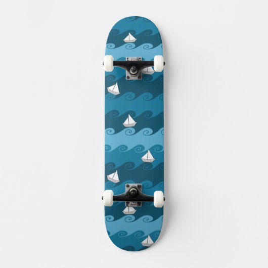 Papierboot-Muster Skateboard (Vorderseite)