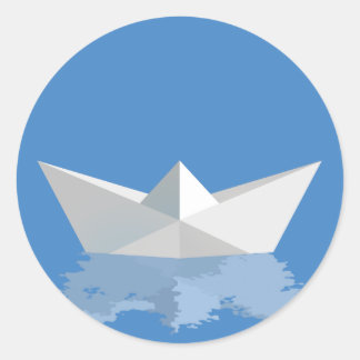 PAPIERBOOT RUNDER AUFKLEBER