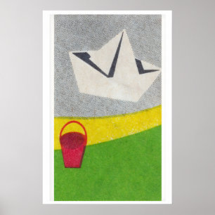 Papierboot - Streichholzschachtel-Druck - Ästhetis Poster