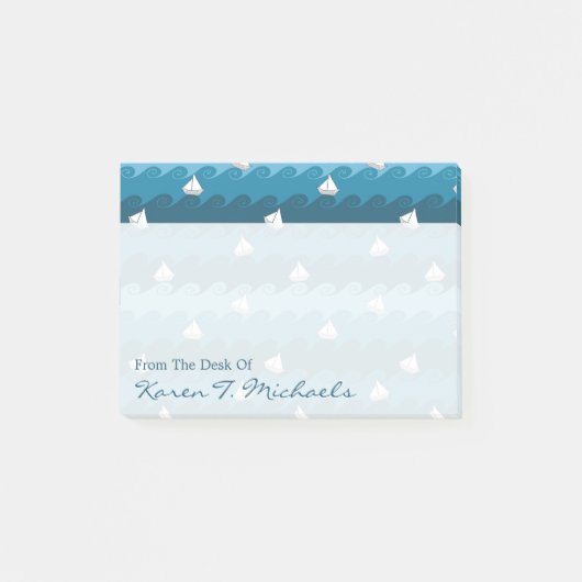 Papierboots-Muster | addieren Ihren Namen Post-it Klebezettel (Vorderseite)