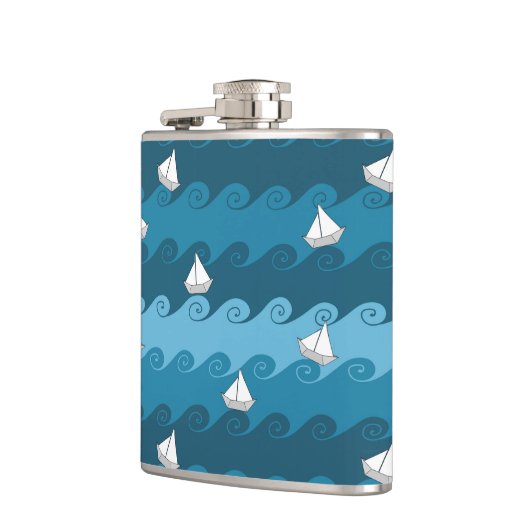 Papierboots-Muster Flachmann (Links)