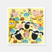 Papierbücher, Giraffen, Schweine, Kätzchen, Elefan Serviette (Vorderseite)