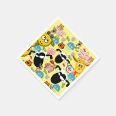 Papierbücher, Giraffen, Schweine, Kätzchen, Elefan Serviette (Ecke)