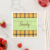 Papierbücher, Kariert gelb Serviette (Beispiel)