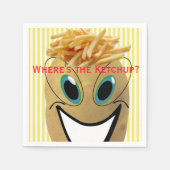 Papierbücher, Kartoffeln, Pommes frites, gelber St Serviette (Vorderseite)