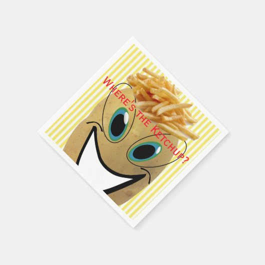 Papierbücher, Kartoffeln, Pommes frites, gelber St Serviette (Ecke)