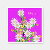 Papierbücher, Lila Blumenschmetterling Serviette (Vorderseite)