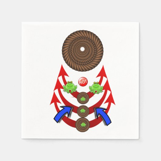 Papierbücher, Neapel, grüne Frösche Serviette (Vorderseite)