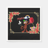 Papierbücher Neapel, Rainbow, Schwarzfloraffe Serviette (Vorderseite)