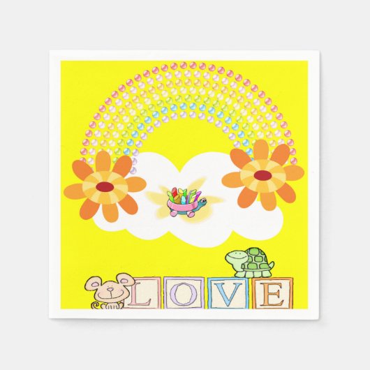Papierbücher, Rainbow-Schildkröte, Gelb Serviette (Vorderseite)