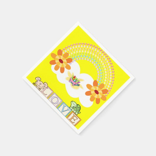 Papierbücher, Rainbow-Schildkröte, Gelb Serviette (Ecke)