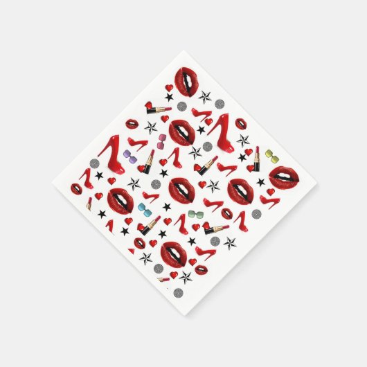 Papierbücher, Rote Heelse Lippenstift Lippen Serviette (Ecke)