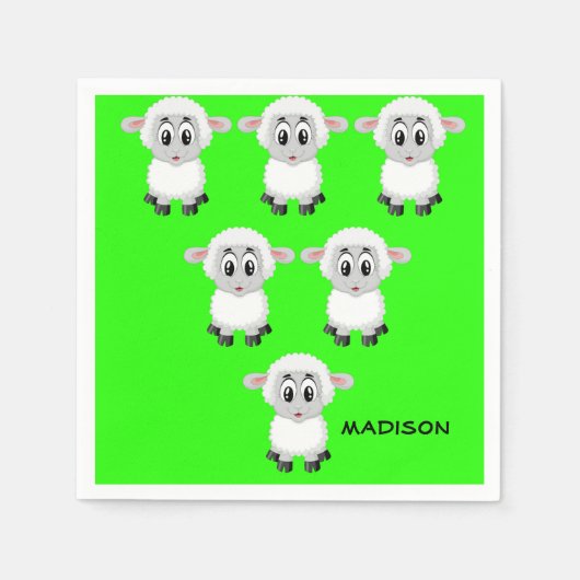 Papierbücher, Schafe Serviette (Vorderseite)