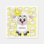 Papierbücher, Schafswolken, gelb Serviette (Vorderseite)