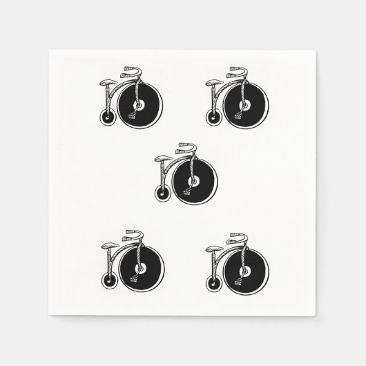 Papierbücher, Schwarzweißräder Vintag Serviette (Vorderseite)