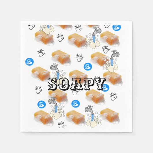 Papierbücher, Seifenhahn, Müllhalden Serviette (Vorderseite)