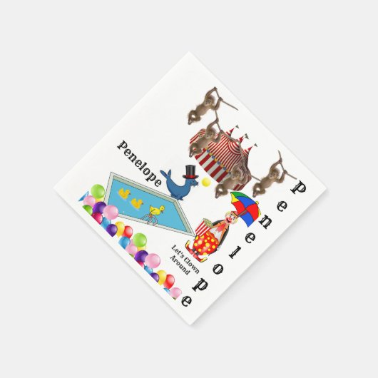 Papierbücher, Siegel-Enten der Zirkus-Affen Serviette (Ecke)