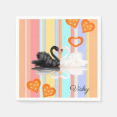 Papierbücher, Streifen, Orangenhörnchen Serviette (Vorderseite)