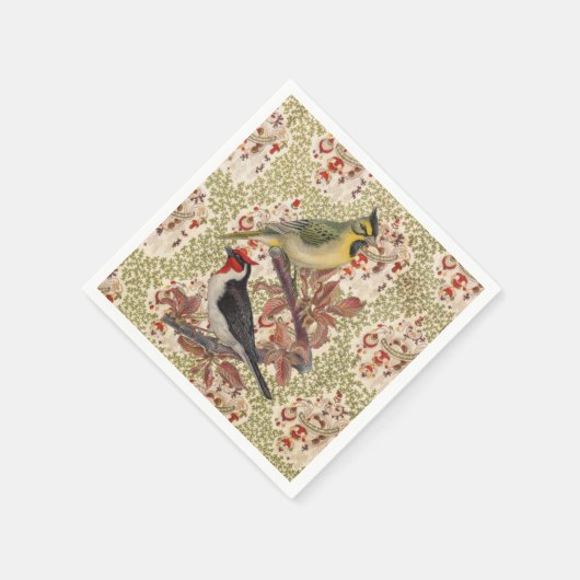 Papierbücher, Vintage Vögel Serviette (Ecke)
