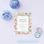 PAPIERBUCHSTABE Blumenrot - grünes Brautparty Flyer (Einzeln)