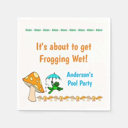 Papierbügel, Frosch, Mushroom-Ribbit Serviette (Vorderseite)
