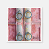 Papierbügel, rosa Buchsen Serviette (Vorderseite)