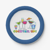 PAPIERcocktail-TELLER - COCKTAIL HERAUF GLÄSER Pappteller (Vorderseite)