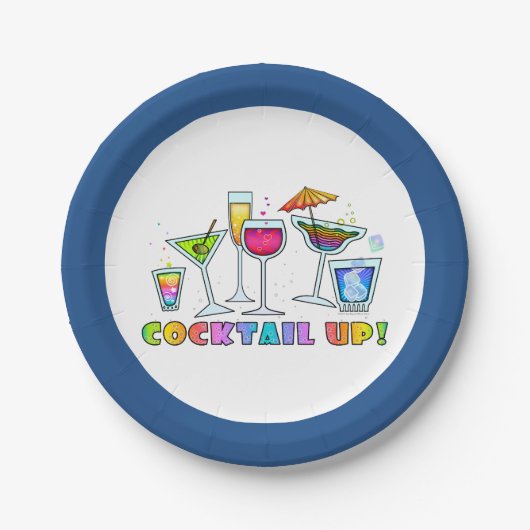 PAPIERcocktail-TELLER - COCKTAIL HERAUF GLÄSER Pappteller (Vorderseite)