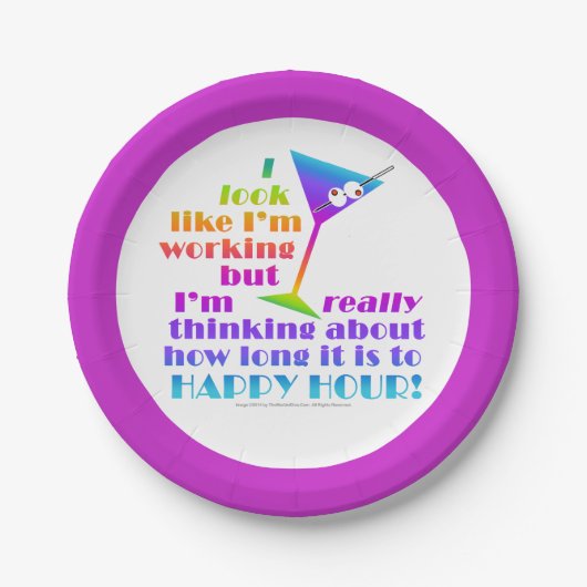 PAPIERCOCKTAIL-TELLER - GLASGLAS-MARTINI-STUNDE PAPPTELLER (Vorderseite)