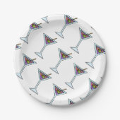 Papiercocktail-Teller - MARTINI-ENTWURF Pappteller (Vorderseite)