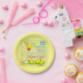 PAPIERcocktail-TELLER - ZITRONEN-TROPFEN MARTINI Pappteller (Party)