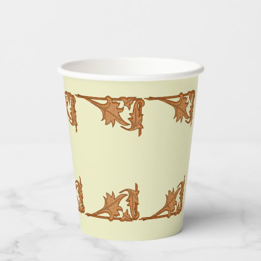 Papiercup - Blätter mit Eisenhülse Pappbecher (Rückseite)