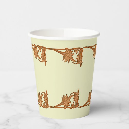 Papiercup - Blätter mit Eisenhülse Pappbecher (Links)