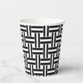 Papiercup schwarz und weiß Checked Pappbecher (Rückseite)