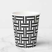 Papiercup schwarz und weiß Checked Pappbecher (Vorderseite)