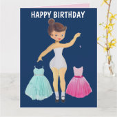 PAPIERDOLL-12x18 BIRTHDAY-KARTE FÜR MÄDCHEN Karte (Gelbe Blume)