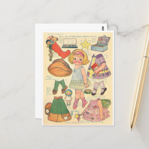 PAPIERDOLL DOLLY DINGLE CHRISTMAS POSTCARD POSTKARTE