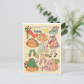 PAPIERDOLL DOLLY DINGLE CHRISTMAS POSTKARTE (Stehend Vorderseite)