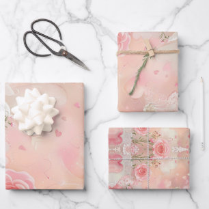 Papiere Flügel und Rosen Geschenkpapier Set